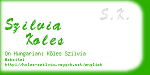 szilvia koles business card