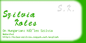 szilvia koles business card